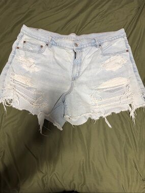 American Eagle Outfitters Light Wash Distressed Denim Cutoff Shorts